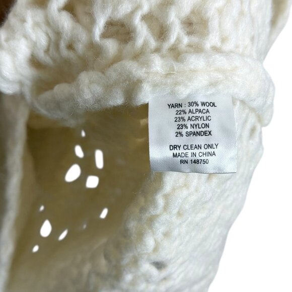 Sea New York NY Crop Wool Alpaca Pointelle Knit Sweater Vest White L Cottagecore - Picture 5 of 5